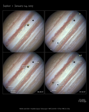 Tripla conjunção Júpiter - Hubble